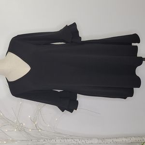 Boohoo Black Shift Dress Flounce Sleeves SZ 14  2/$20